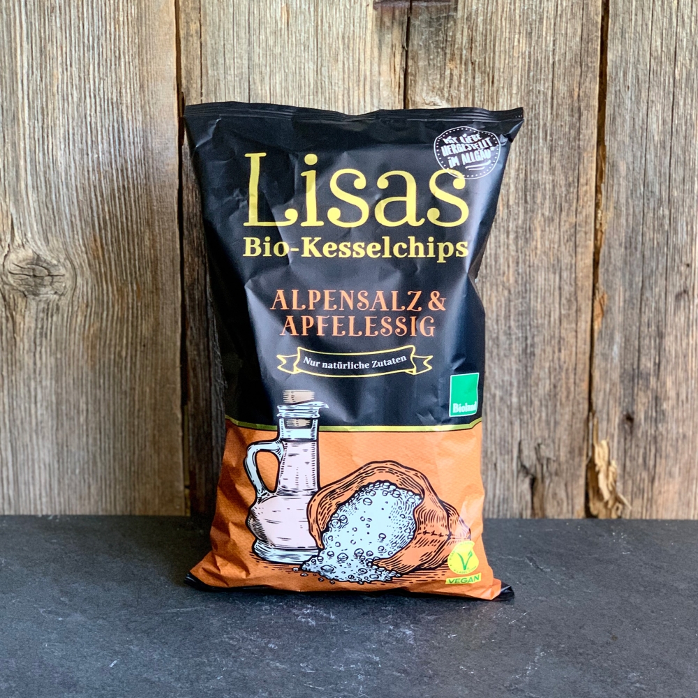 Bio-Kartoffelchips Alpensalz & Apfelessig LISAS