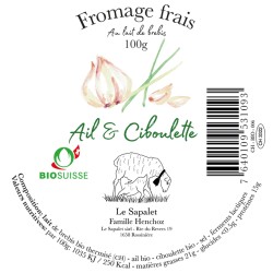 Fromage frais de brebis ail-ciboulette bio (CH)